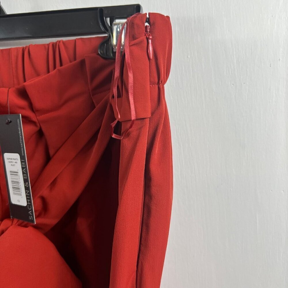 Sachin & Babi Sophie Pants rust wide leg paper bag waist.  Size 12 - Picture 10 of 12